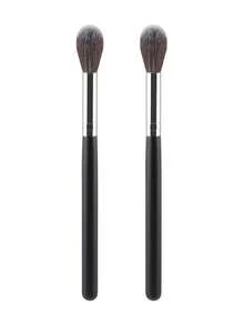 1pc Black Flame-Shaped Soft Bristle Makeup Brush, Suitable For Highlighter, Foundation, Concealer, Blush, Contour, Powder, Foundation, Blush, Contour Brush, Perfect For Gift - Black - View 13