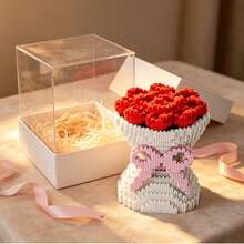 3500PCS Small Particle Rose Flower Building Blocks, Holiday Gift For Friends And Family, Rose Flower Model, 1 Set Rose Bouquet Building Blocks Toy, Puzzle, 3D Toy, Valentine's Day Style, High Difficulty Adult DIY Toy, Suitable For Gifts, Indoor Decor, Decoration - Multicolor - View 5
