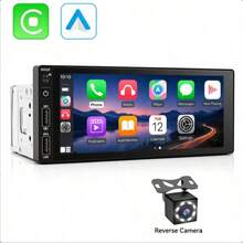 VENBES 6.86 Inch 1DIN Wired CarPlay Car Player Bluetooth Touchscreen MP5 Head Unit Supports FM Radio USB/AUX Optional Steering Wheel Control And 8-Light Backup Camera - With 8-lED Rear Camera - View 12