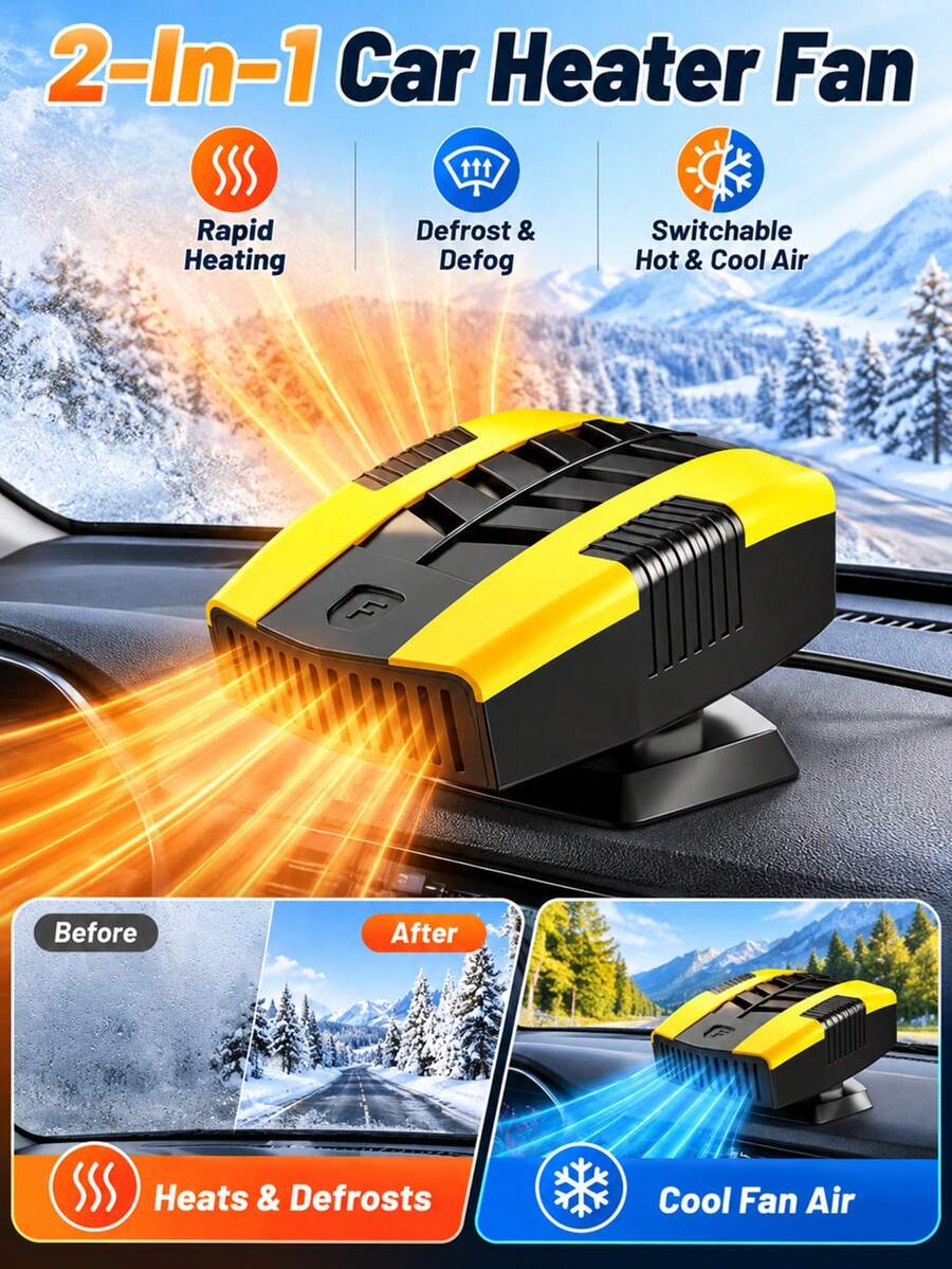 Car Heater, Portable 12V Car Heaters & Defroster,2 In 1 Heating ...