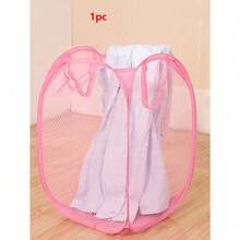 2/1pc Large Capacity Pop-Up Laundry Hamper With Handles – Foldable Mesh Laundry Basket For Dirty Clothes Storage - Multicolor - View 15