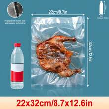 50pcs Vacuum Sealer Bags Embossed Food Preservation Bags Suitable For Vacuum Cooking, Preservation And Freezing - Transparent - View 14