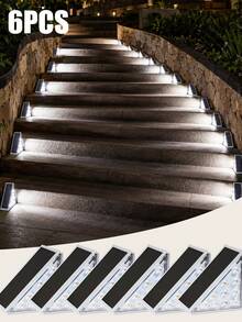 2pcs Premium IP65 Waterproof Triangle Solar Stair Lights, 10LED Dual Color Auto On/Off Wall Mounted Lighting, Wireless Waterproof Lighting Suitable For Garden, Yard, Stairs, Fence, Railing And Porch Decoration - 10-lED Triangle Light - View 12