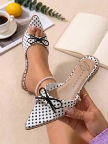 Women Flats - Black and White - View 1