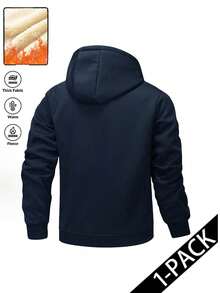 Men's Outdoor Thermal Lined Sweatshirt, Casual & Stylish, Autumn/Winter - Blue - View 3