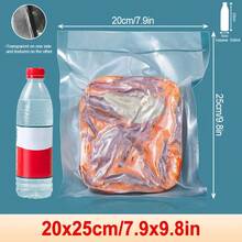 50pcs Vacuum Sealer Bags Embossed Food Preservation Bags Suitable For Vacuum Cooking, Preservation And Freezing - Transparent - View 22