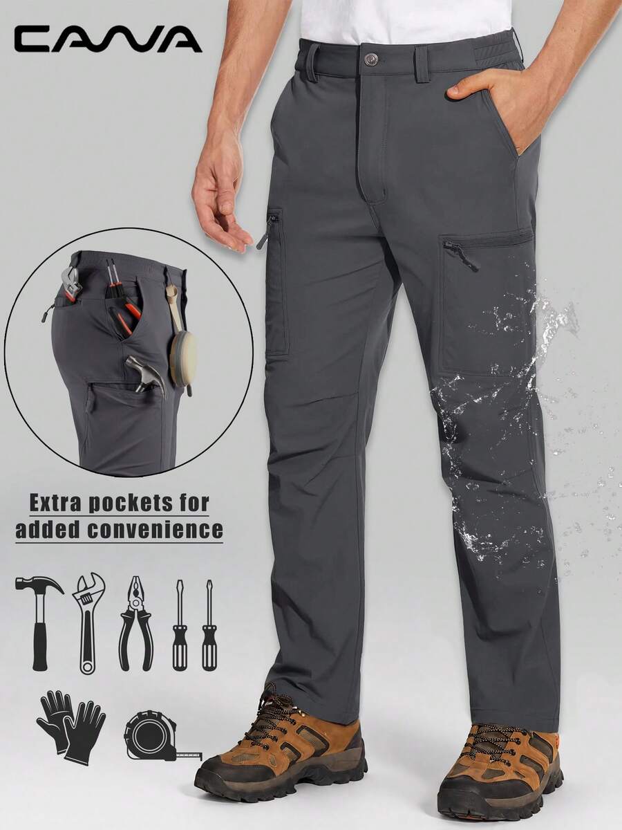 Cavva Men's Hiking Pants, Quick-Dry Breathable Tear-Resistant Multi-Pocket Pants For Fishing, Work, Camping, Travel