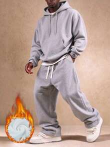 Unisex Sports Training Set, Includes Top And Long Pants, Pants With Adjustable Drawstring Waist. Men's Outdoor Sports Knit Set, Elegant And Versatile, Perfect Gift For Husband Or Boyfriend - Light Grey - View 1