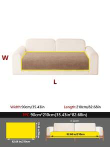 1PC Rectangular Strip Simple All-Season Universal Non-Slip Sofa Cushion, Pet Dirt-Proof Seat Pad, Suitable For 1-4 Seater Sofa Decoration Protective Cover, Dust-Proof, Durable, Machine Washable Seat Cushion - Brown - View 13