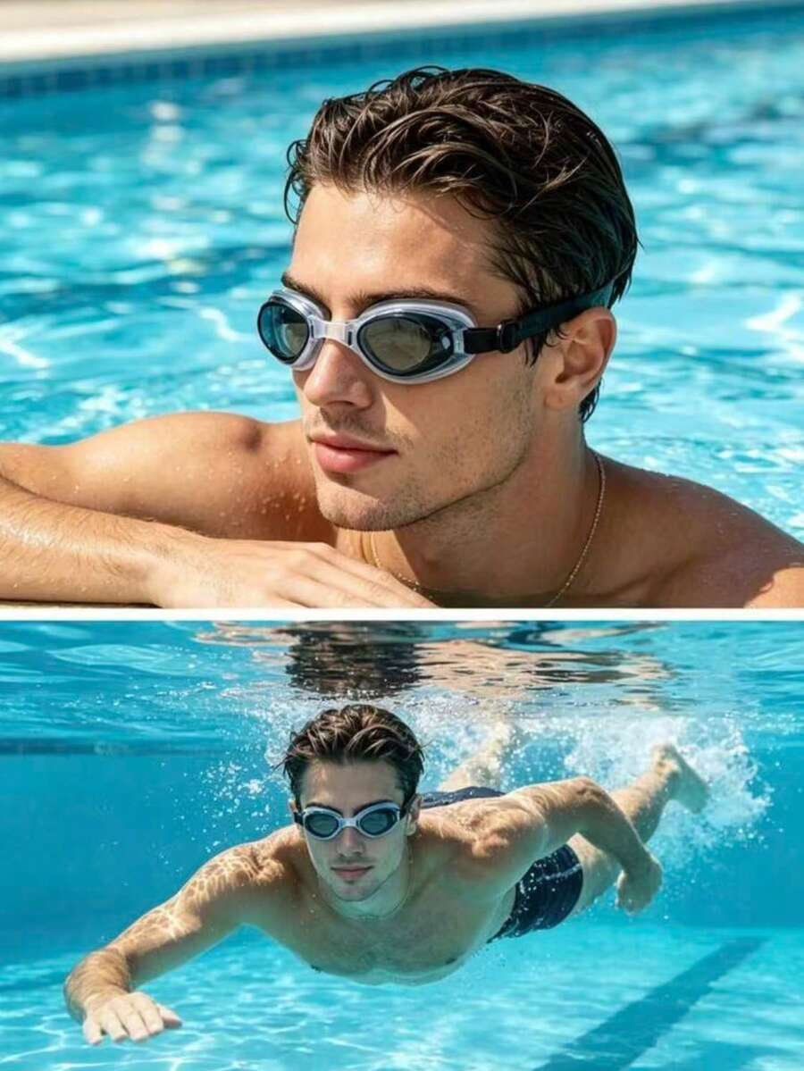 Adult Swimming Goggles, Unisex Adjustable, Suitable For Indoor, Outdoor, Beach, Water Sports - A - View 1