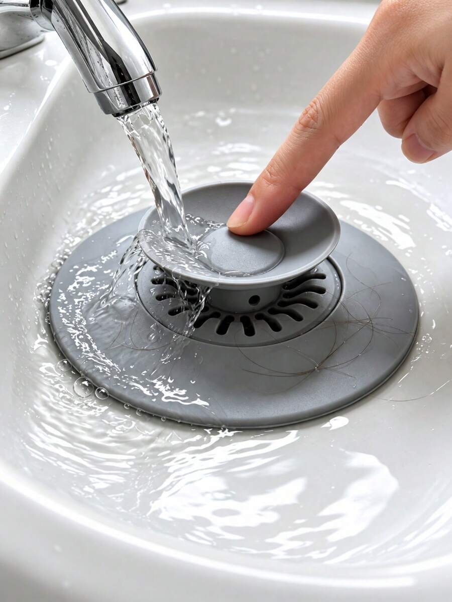 Universal 2-In-1 Kitchen Sink And Sink Drain Stopper With Premium Silicone Filter, Anti-Clogging Pop-Up Drain, Suitable For Bathtub, Shower And Sink - Hair Catcher - A - View 1