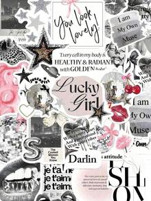100pcs Silver Lucky Girl Stickers, Waterproof Cartoon Gift Decorative Stickers, Suitable For Scrapbooking, Notebooks, Laptops, Suitcases, Guitars, Water Bottles, Phone Cases, DIY - Multicolor - View 1
