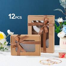 12pcs White Window Packaging Boxes, Transparent Display Window, Shipping Supplies, Gift Boxes, Corrugated Cartons, Shipping Boxes, Airplane Boxes, Cardboard Boxes - 12pcs - View 18