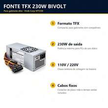 Fonte TFX 230W Bivolt para Gabinete Slim - Fonte de Alimentação Vinik Corp VFT230 - Multicolorido - Visão 4