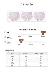 FOVTY 3PCS PLUS Women's White Lace Panties French Romantic Lingerie - White - View 6