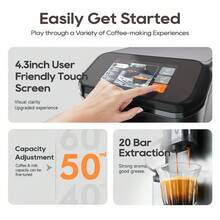 HiBREW H16 Fully Automatic Coffee Machine, Touch Panel Control, Simple And Smart Operation, Customizable Settings, Detachable Parts For Easy Cleaning, Adjustable Stand To Fit Various Cup Heights, 1.5L Large-Capacity Detachable Water Tank, Supports 6 Flavors - EU F Type Plug(220-240V) - View 4