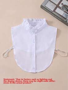 Women's Detachable Fake Collar, Stand Collar/Round Collar/Pointed Collar, Elegant Versatile Layering Accessory, Suitable For Commute, Summer And Autumn - White - View 12