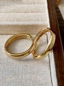 18K鍍金不鏽鋼耳環 | 20mm,中性飾品,適合日常、節日、度假、派對,送給她 - 金色 - 查看 7
