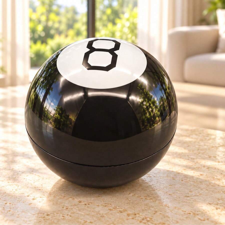 1pc Vintage Divination Ball, Moves With The Wind, Mysterious Black Sphere Creative Toy, Fun Gift, Flip To Get Answers, Magic Divination Toy, Mysterious Answer Decision Ball, Desktop Party Game, Birthday Halloween Christmas Gift - Multicolor - View 1