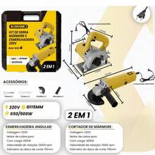 Kit Serra Mármore + Esmerilhadeira Bomvink 220V 2 em 1 - A - Visão 9