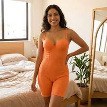 Plus Size Shapewear Bodysuits - Orange - View 13