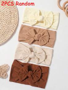 4/2/1pc Random Neutral Earth Tone Headbands, Soft Elastic Nylon Bow Hairbands, Elastic Hair Accessories, Suitable For Photography And Daily Wear - Multicolor - View 6