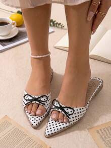 Women Flats - Black and White - View 2