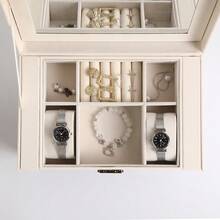 6-Layer/5-Layer Jewelry Storage Box With 5 Drawers, Large Capacity, With Mirror, Lockable, Jewelry Organizer Box, Gift For Loved Ones, Suitable For Earrings, Rings, Necklaces, Watches, White, Black - Multicolor - View 10