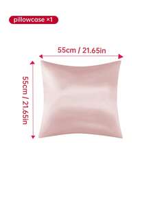 1pc Solid Color Satin Pillowcase, Texture Comparable To Silk Pillowcase, No Filling Included, Fashionable And Romantic Decorative Pillowcase, Suitable For Bedroom/Dorm/Sofa/Lounge Chair, Ideal Gift For Loved Ones Or Friends. Machine Washable - Baby Pink - View 13