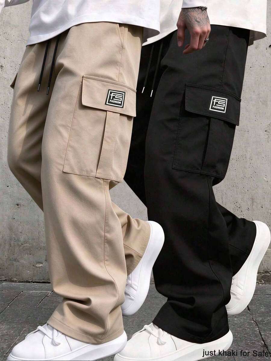 Men's Outdoor Sports Hiking Cargo Pants, Loose Fit, Multi-Pocket Design, Suitable For Mountain Climbing, Camping And Daily Wear - Khaki - View 1