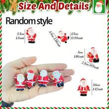 2pcs Christmas Mini Decorations, Mini Santa Claus Resin Figurines, Christmas Party Decor Supplies (Random Color) - Multicolor - View 13