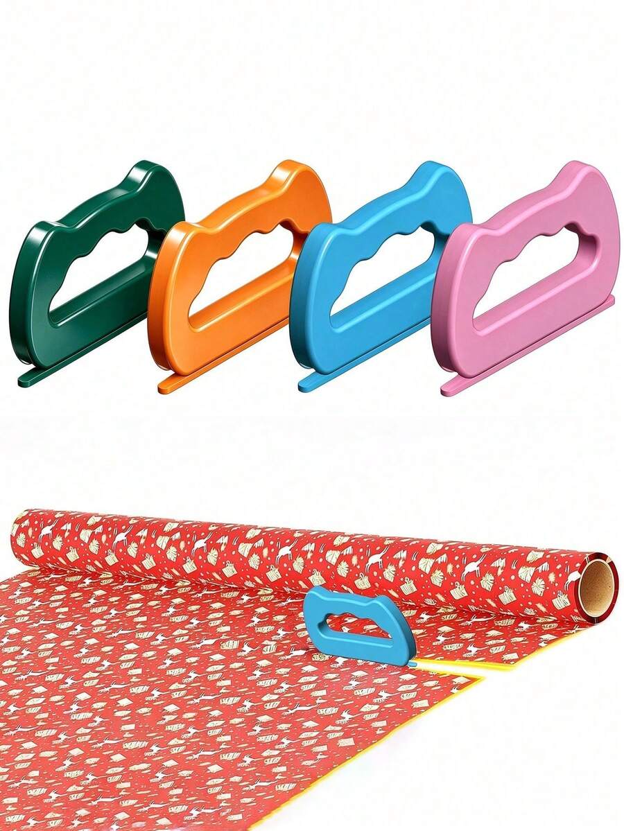 1pc Christmas Paper Cutter, Christmas Gift Wrapping Roll Trimmer, Bladeless Paper Slicer, Handheld Paper Cutting Tool, Suitable For Holiday Gift Wrapping, Birthday And Wedding Packaging, Trimmer, Cutter, Portable Double-Blade Paper Knife