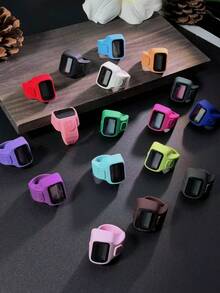 Colorful Silicone Finger Ring Counter, Adjustable Open Ring Style Electronic Digital Display Silent Tally Counter, Prayer Hand Counting, Adjustable Finger Ring Silent Finger Ring Electronic Counter, LCD Digital Display Mini Tally Counter, Worship Prayer Exercise Check-In Counting Tool, Prayer Counting Record Tool - Multicolor - View 1