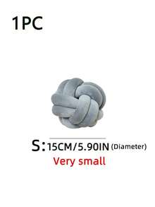 1pc Classic Versatile Light Grey Knotted Throw Pillow, Minimalist Ins Style Creative Ball-Shaped Sofa Cushion, Suitable For Bedroom & Living Room Decor, Handmade Knitted, 3 Size Options - Light Grey - View 7