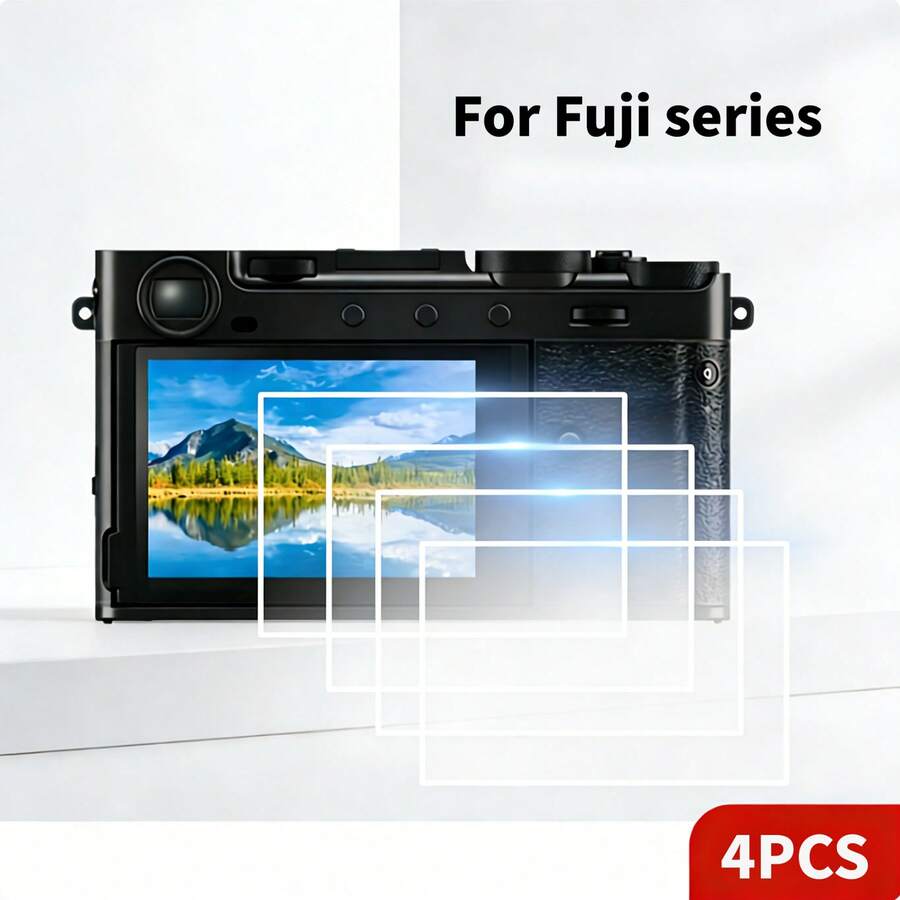 4pcs Tempered Glass Screen Protector For Fujifilm XT3/XT4/XT5 Camera, 9H Hardness, High Definition, Transparent, Anti-Scratch, Anti-Fingerprint, Bubble-Free