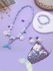 violeta sirena temático de niños Accesorios Set - Morado Violeta - Ver 1