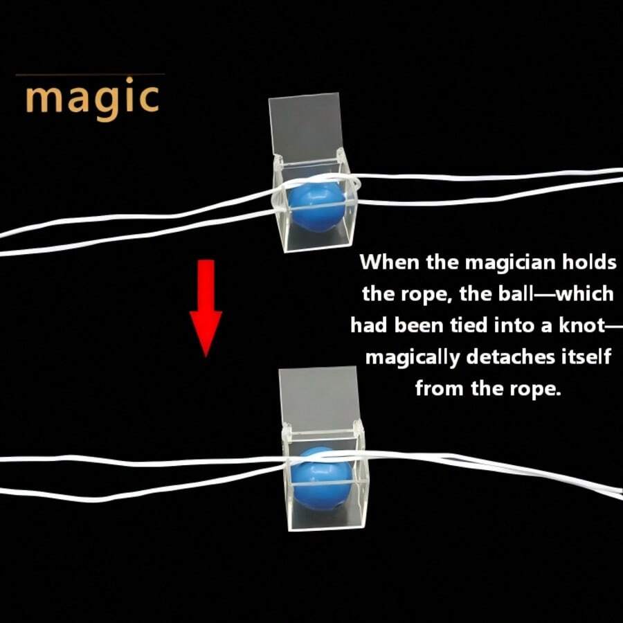 Magic Prop:The Escaping Ball-A Ball Is Tied Onto A Rope With A Permanent Knot,Yet It Can Magically Break Free The Moment The Magician Grips The Rope-Christma Or New Year Magic Show Illusion Accessory, Party Show Magic Decor