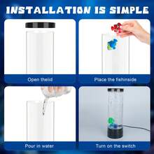 LED Aquarium Bubble Tube Light, USB-Powered Bubble Fish Lamp, Sensory Mood Night Light For Bedroom/Living Room/Party Decor Ideal For Aquatic Enthusiasts Simulation Fish Bubble Atmosphere Lamp - Multicolor - View 7