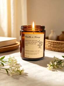 1pc Vanilla/Lavender/Lemon/Rose Scented Candles ,Brown Bottle Retro Glass Friendly Scented Candle,Birthday,Long Time, Mother's Day, Wedding Decoration, Friend Gift, Home Decor,Bathroom Decor - Multicolor - View 10