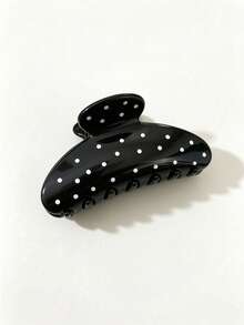 3pcs Polka Dot Acetate Shark Hair Clip, Large Non-Slip Hair Claw, Fresh Women's Hair Accessory - Multicolor - View 8