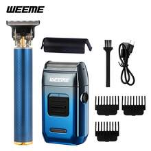 WEEME 2-In-1 Electric Shaver And Hair Trimmer, Men's Grooming Set With USB Charging, 4 Guide Combs For Beard, Hair And Sideburns, Fashionable Blue Design - Blue - View 12