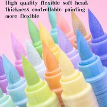 GuangNa Direct-Coating Liquid Acrylic Marker Set 12/24 Colors, Student Art Professional Painting Soft-Tip Markers, Paper-Friendly Stackable DIY Doodle Coloring Book, Suitable For Glass, Stone, Etc., Waterproof Body Painting Pen, Christmas Gift, Back To School Essential - Sets - View 6