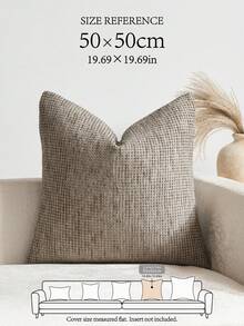 1pc Gray (Pillow Insert Not Included) Multi-Color Textured Throw Pillow Cover, Modern Farmhouse Chenille 3D Textured Cushion Cover, Suitable For Daily Bedroom, Dining Room, Bed, Sofa, Car, Decorative Pillowcase, All Seasons - Grey - View 15