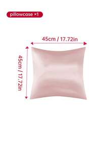 1pc Solid Color Satin Pillowcase, Texture Comparable To Silk Pillowcase, No Filling Included, Fashionable And Romantic Decorative Pillowcase, Suitable For Bedroom/Dorm/Sofa/Lounge Chair, Ideal Gift For Loved Ones Or Friends. Machine Washable - Baby Pink - View 8
