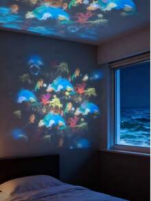 Christmas Dynamic Rotating LED Projector Light, Night Light Projector, 360° Rotating Ocean Projector Lamp, Birthday/Christmas Gift, Suitable For Bedroom, Party And Home Atmosphere - White - View 12