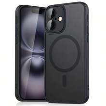 1 ốp lưng điện thoại nguyên bản sang trọng bán trong suốt, tương thích với iPhone 17 Air 15 16 14 13 11 12 18 Pro Max Plus, sạc không dây từ tính, bảo vệ ống kính, vỏ bảo vệ nhám, tương thích với Apple 16 17e 16e - màu đen - Xem 12