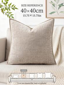 LongNap 1pc Soft & Comfortable Chenille Pillow Cover, Beige (Without Filling), Cozy Plush Fabric With Sewn Edges, Suitable For Sofa, Bed, Spring/Summer - Light Brown - View 6