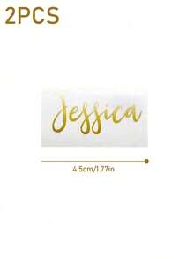Personalized Name Stickers | Waterproof Vinyl Decals, Creative Handwritten Art Font, Suitable For Wedding Bridesmaid Gifts, Birthday Party Decor, Car Stickers, Customizable Team Names, Event Decor, Party Favors, Fashionable Font Design 1/2/3pcs - Multicolor - View 15
