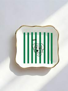 1pc Customized Jewelry Tray,Ceramic Ring Dish,Jewelry Display Plate,Customized Best Pet Portrait Jewelry Tray,Can Customize Photos - Multicolor - View 6