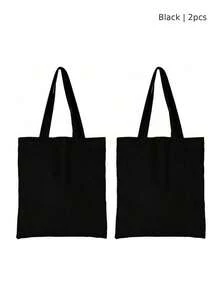 1pc Personalized Name Canvas Tote Bag, Foldable Large Capacity Lightweight Women's Shoulder Bag Handbag - Multicolor - View 10